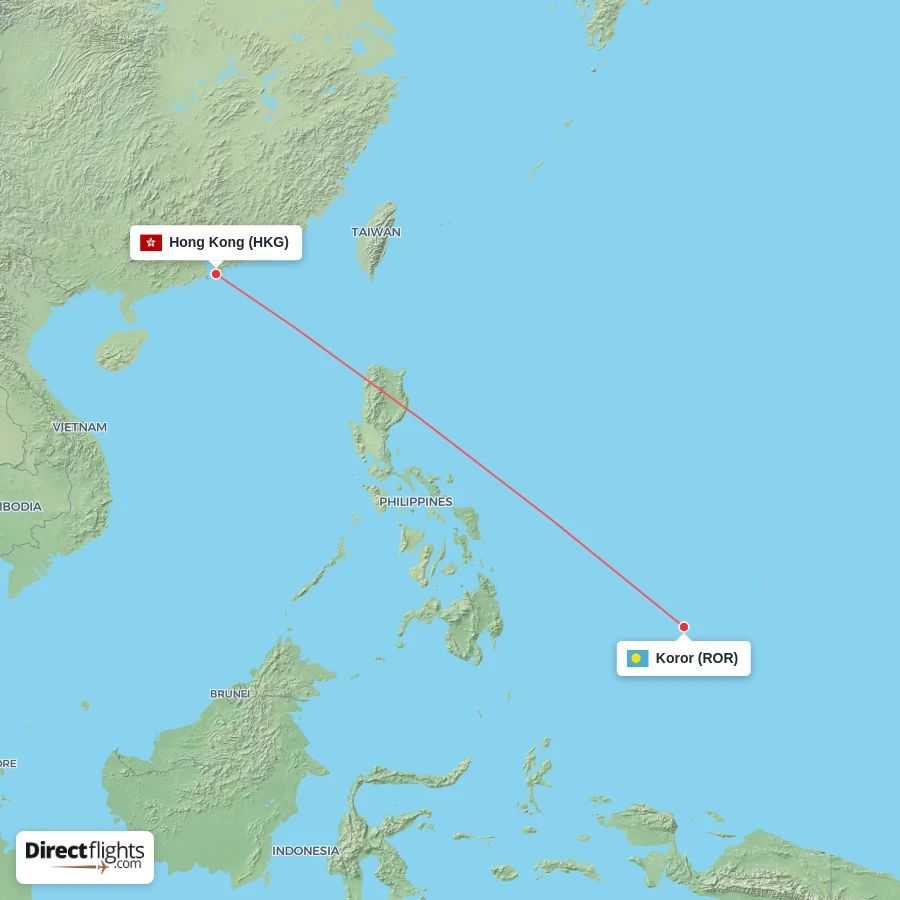 HKG - ROR route map