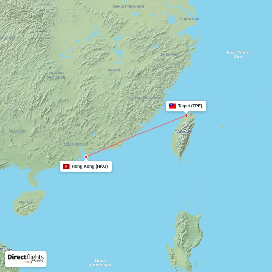 HKG - TPE route map