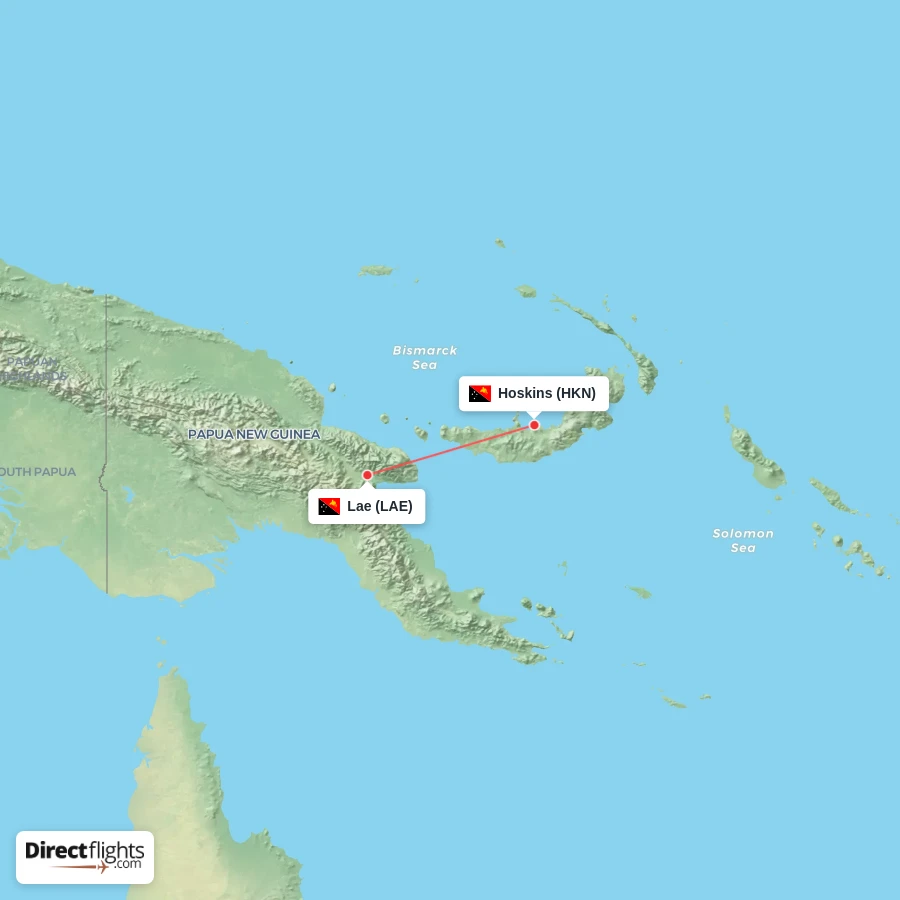 HKN - LAE route map