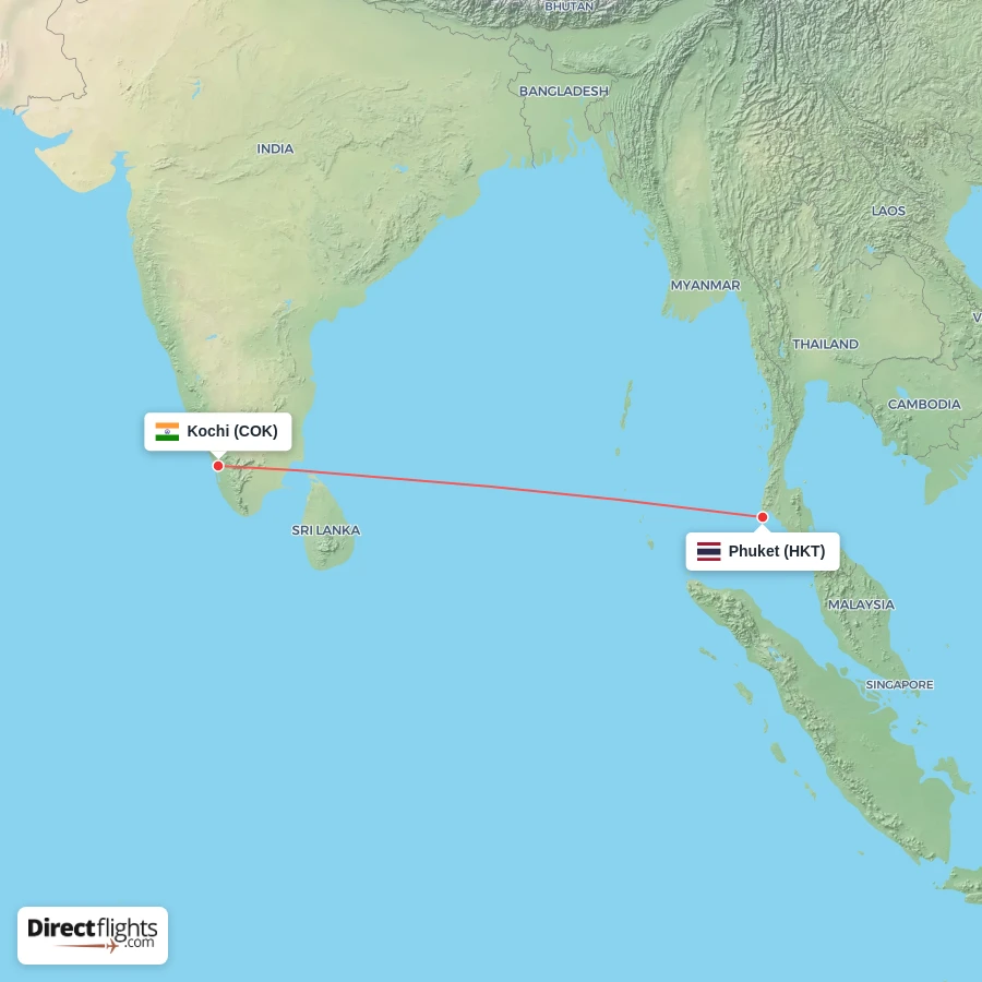 HKT - COK route map