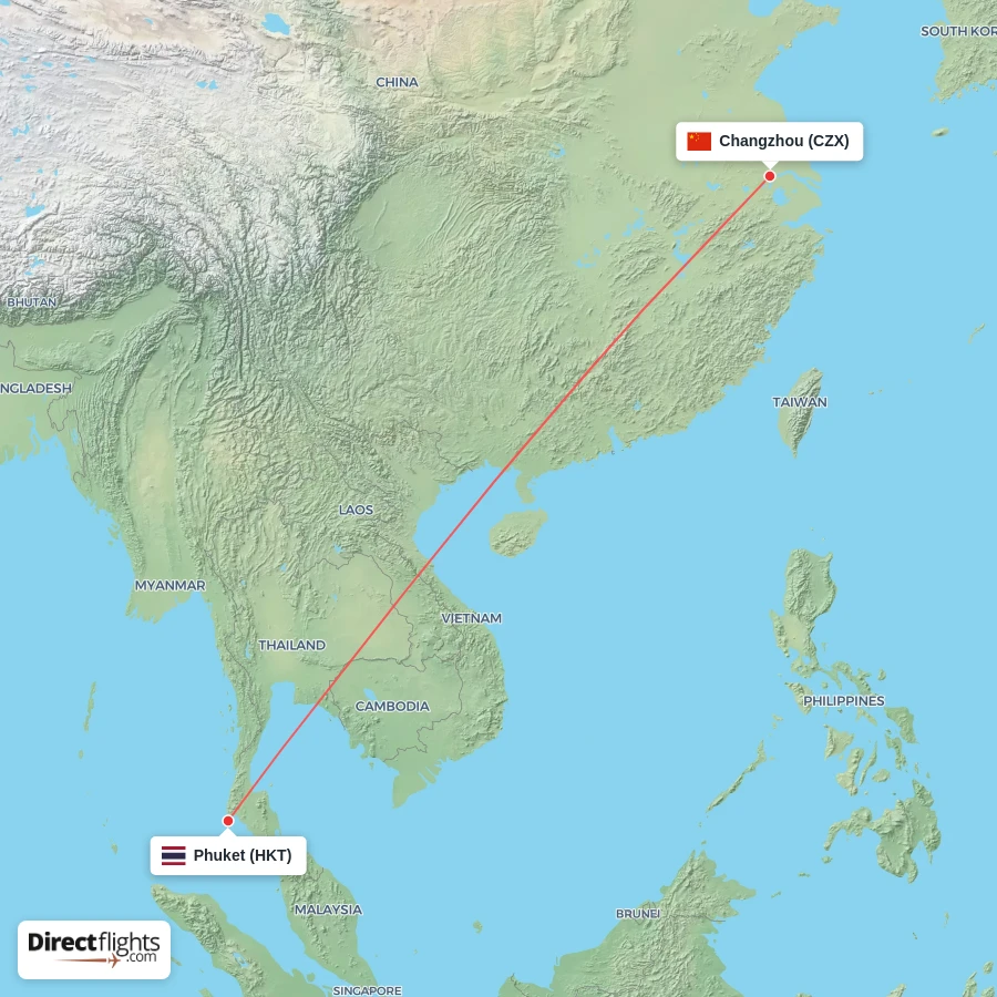 HKT - CZX route map