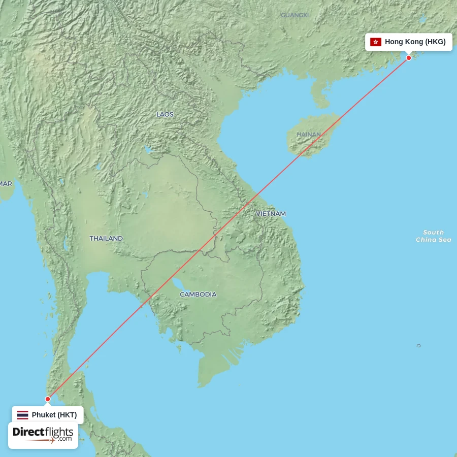HKT - HKG route map