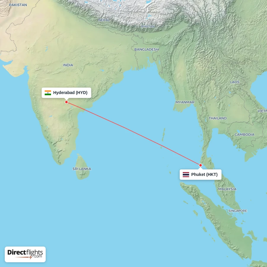 HKT - HYD route map