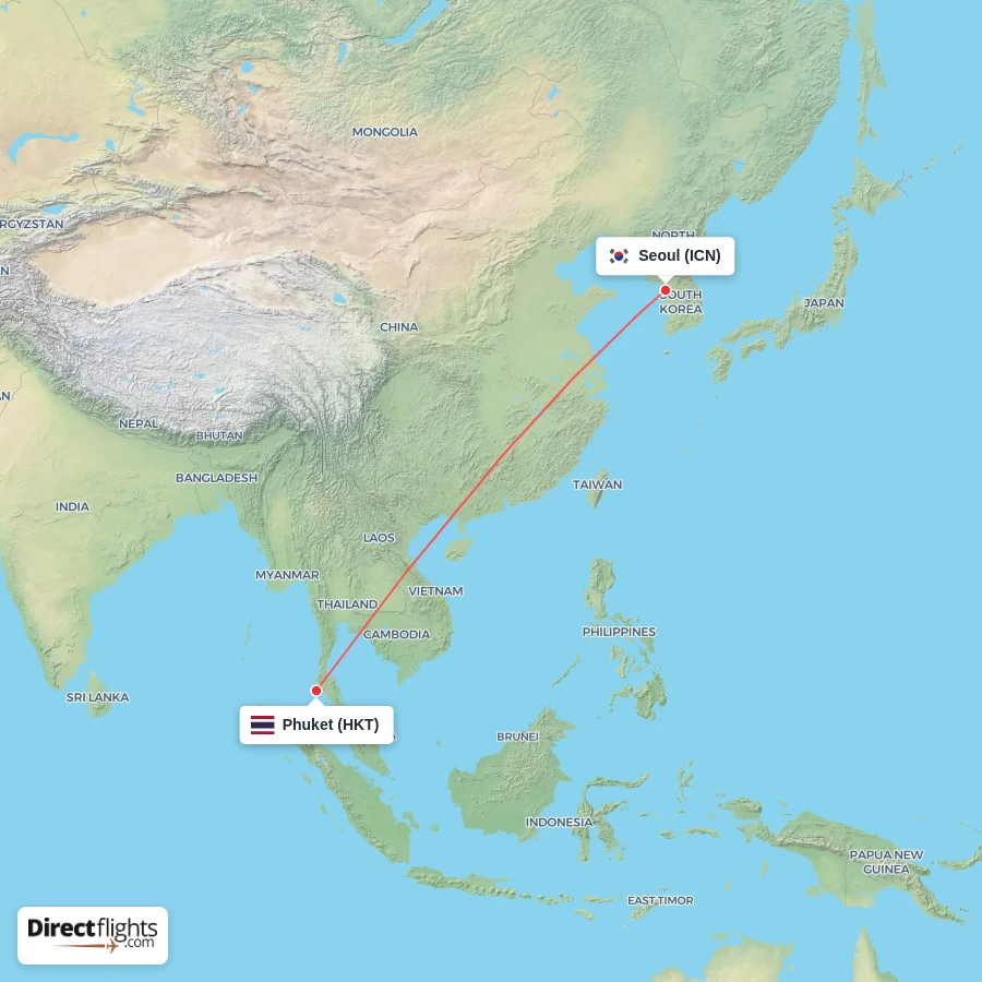 HKT - ICN route map