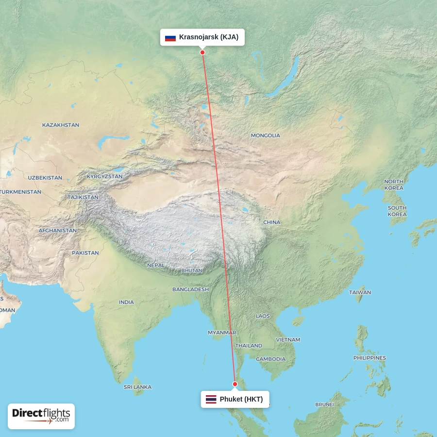 HKT - KJA route map