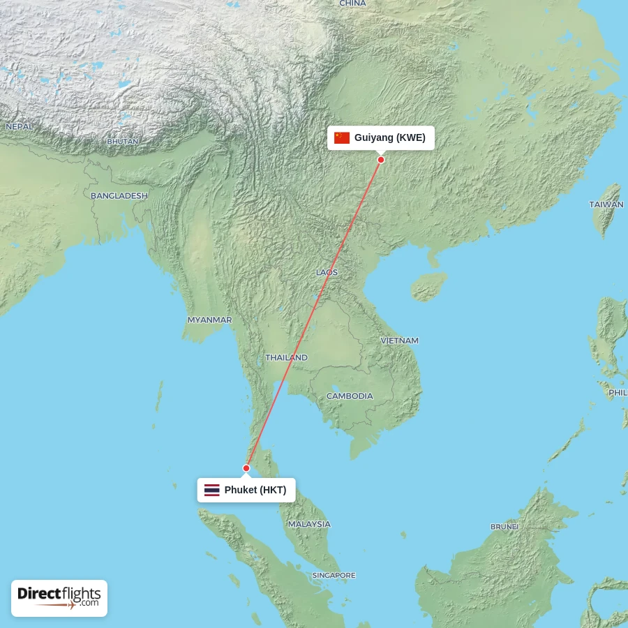 HKT - KWE route map