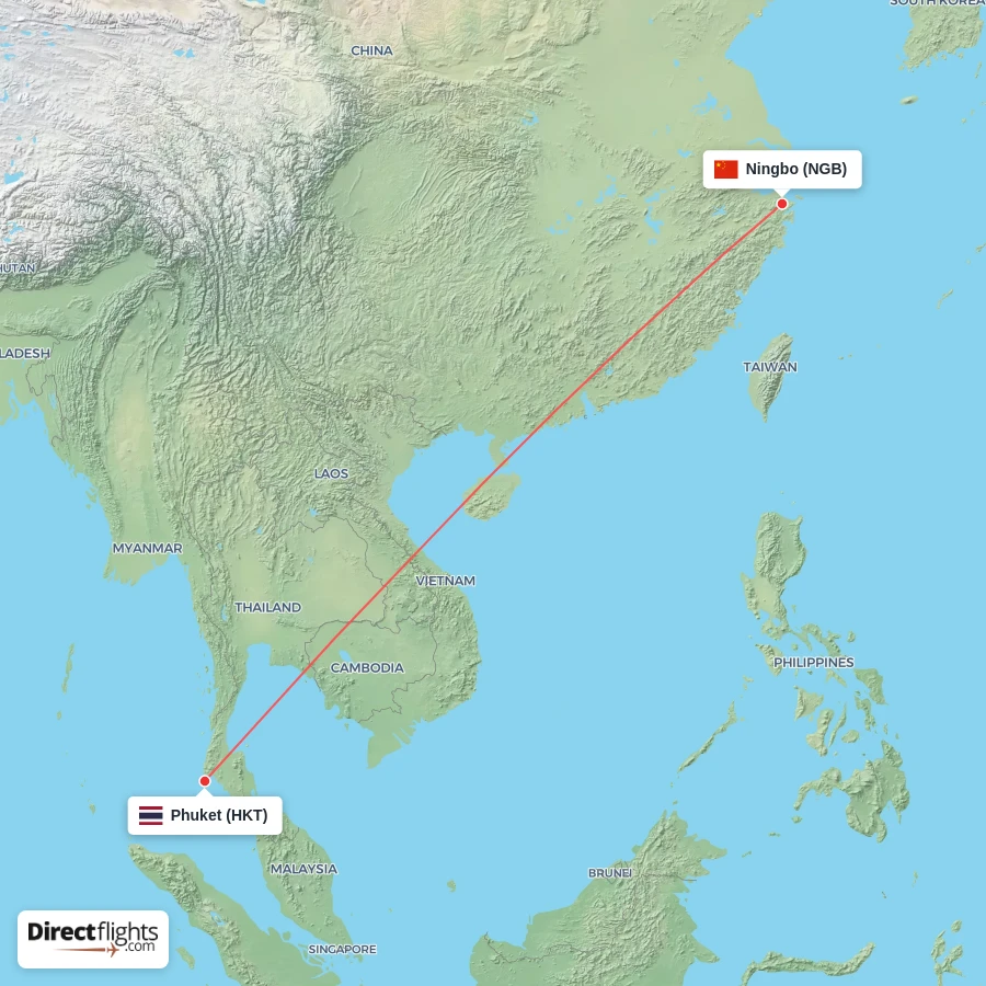 HKT - NGB route map