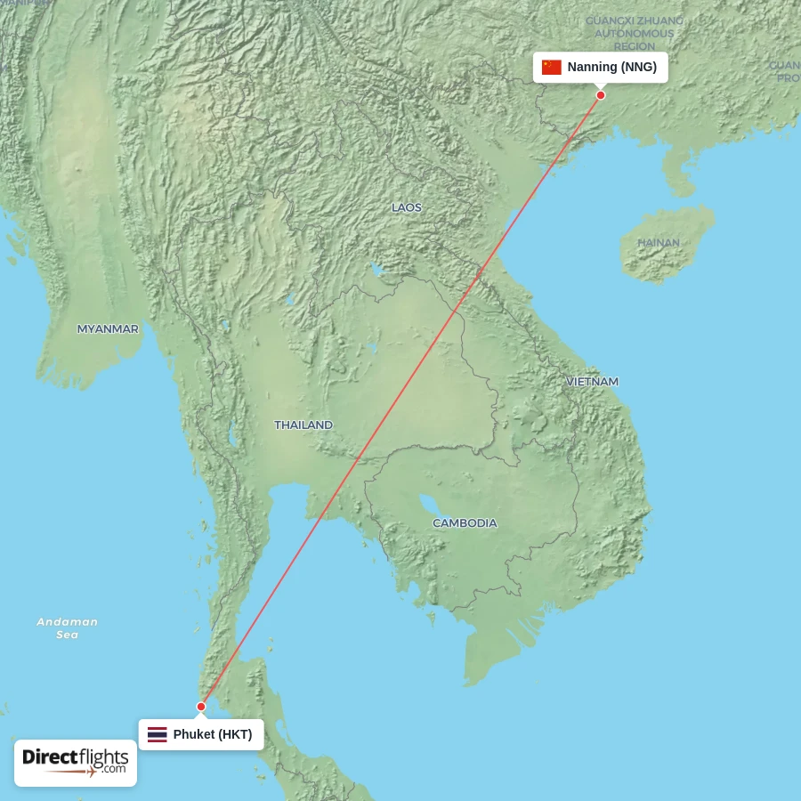 HKT - NNG route map