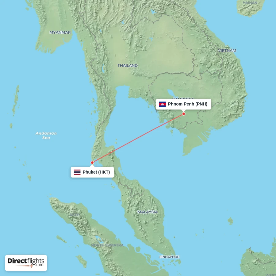 HKT - PNH route map