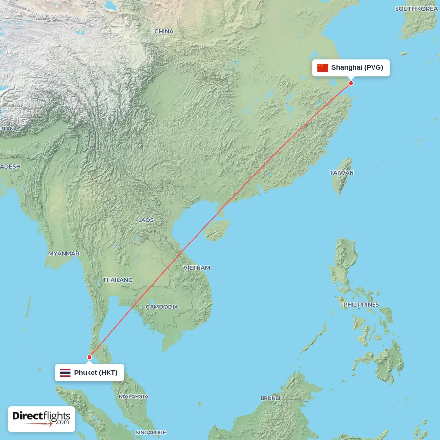 HKT - PVG route map