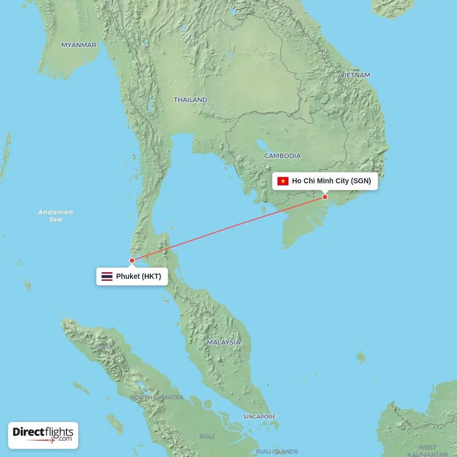 HKT - SGN route map