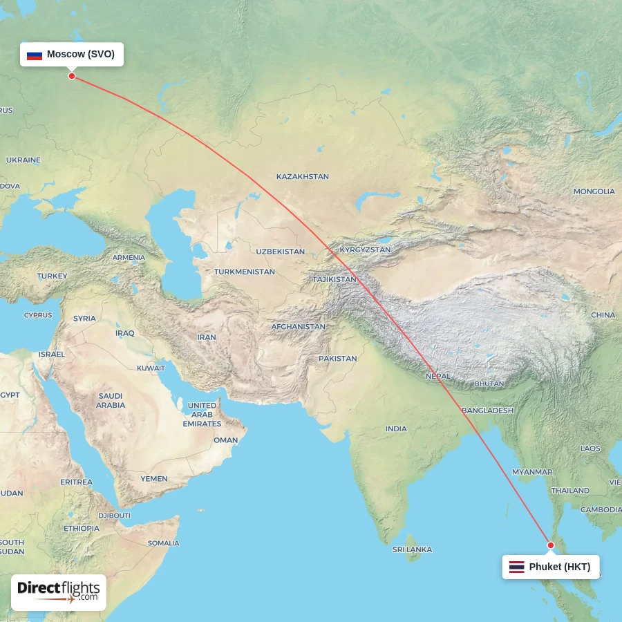 HKT - SVO route map