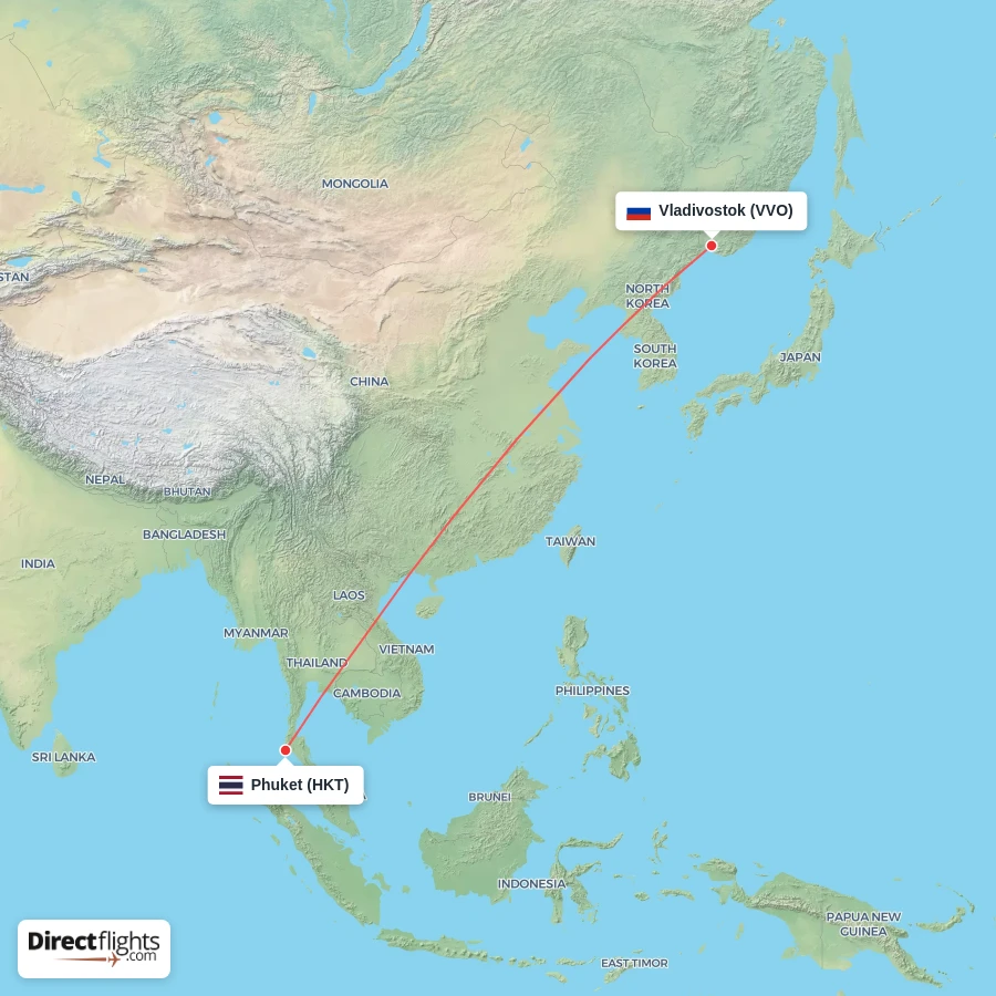 HKT - VVO route map