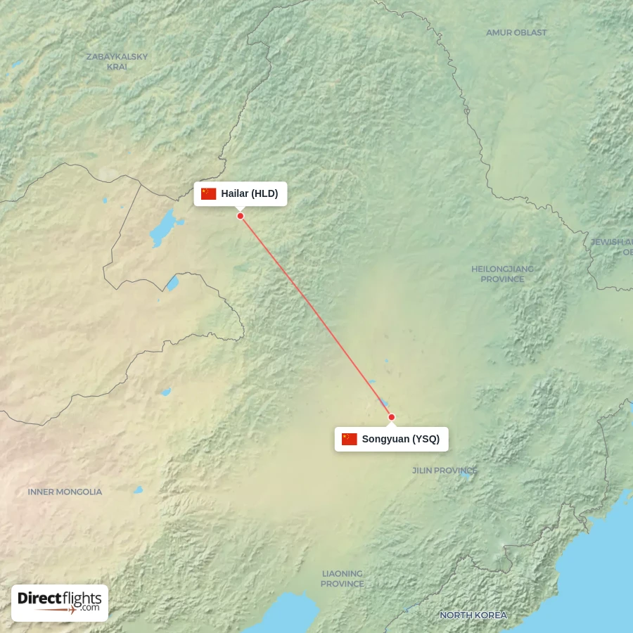HLD - YSQ route map