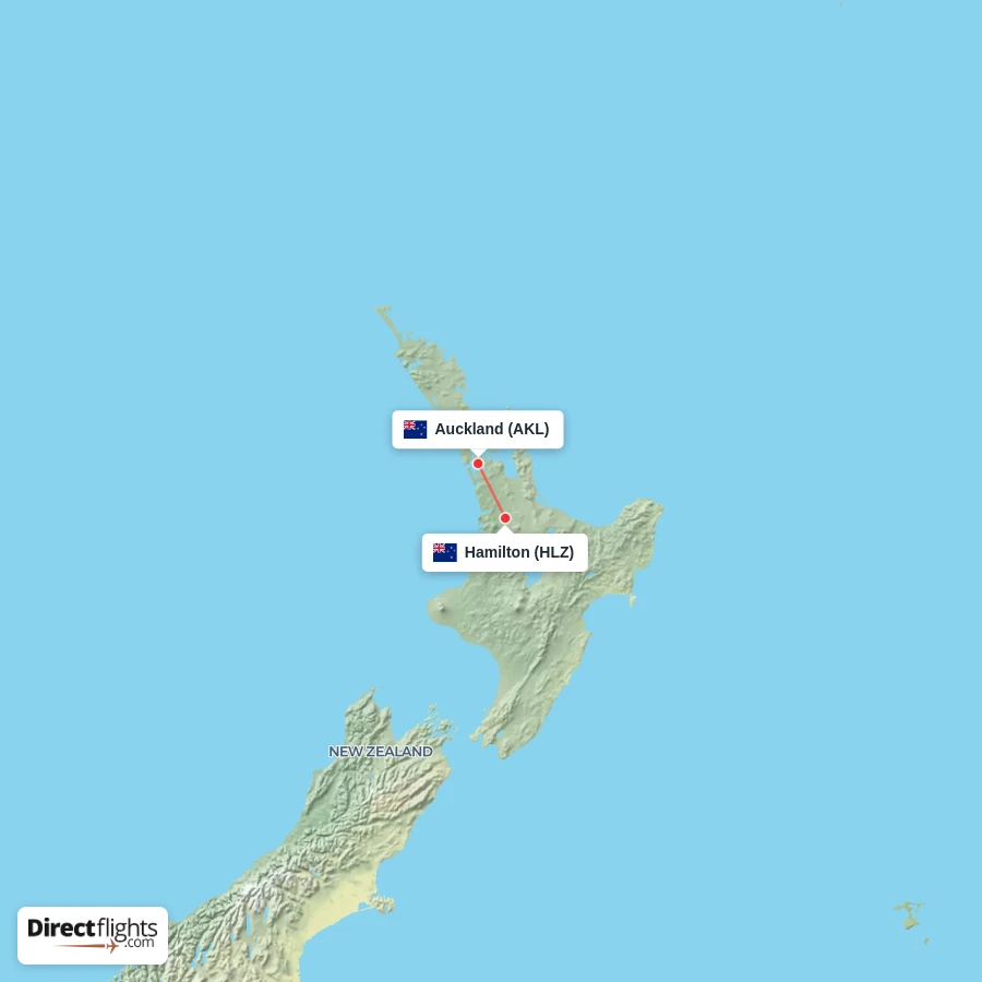 HLZ - AKL route map