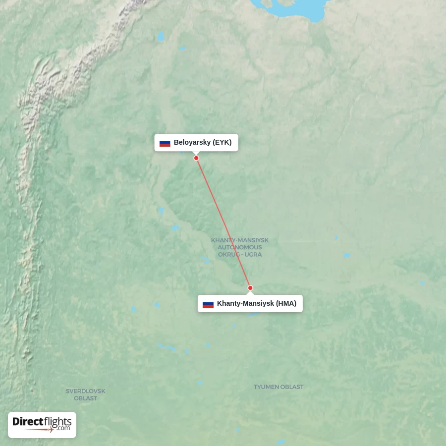 HMA - EYK route map