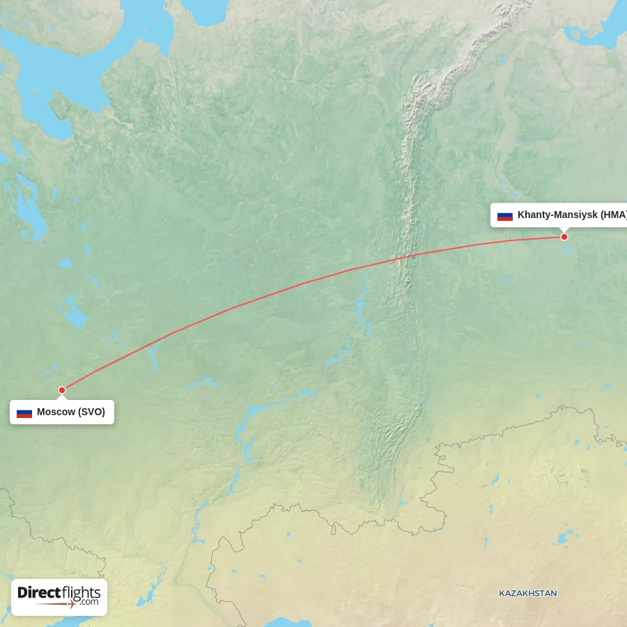 HMA - SVO route map