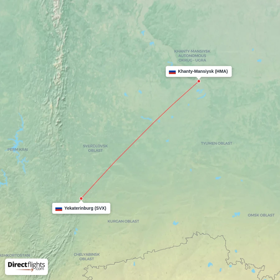 HMA - SVX route map