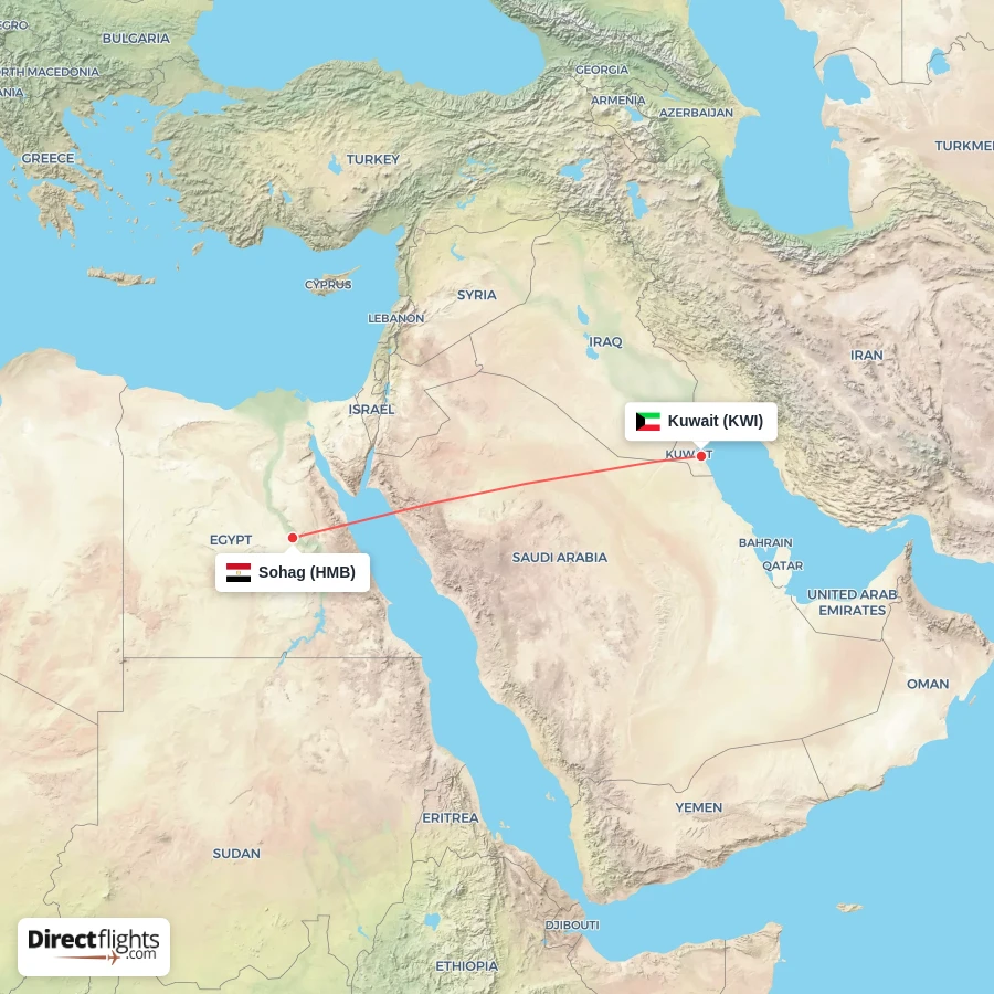 HMB - KWI route map