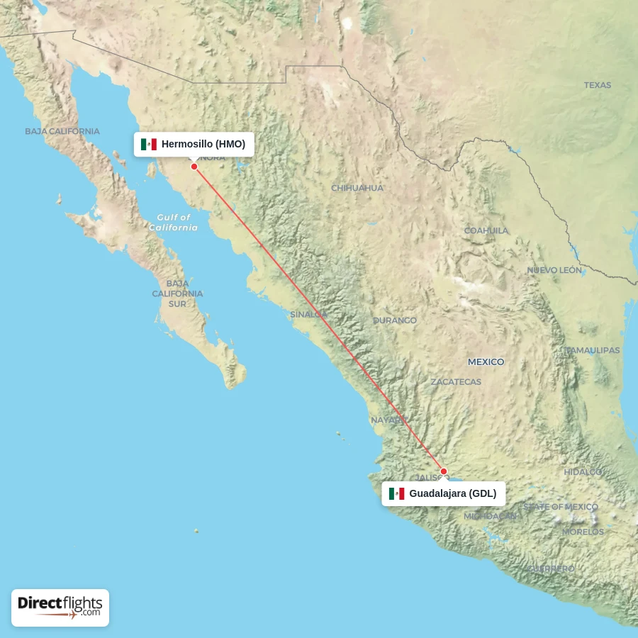 HMO - GDL route map