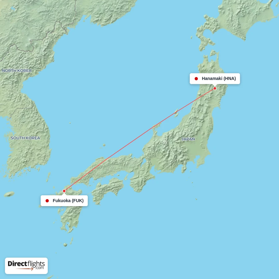 HNA - FUK route map