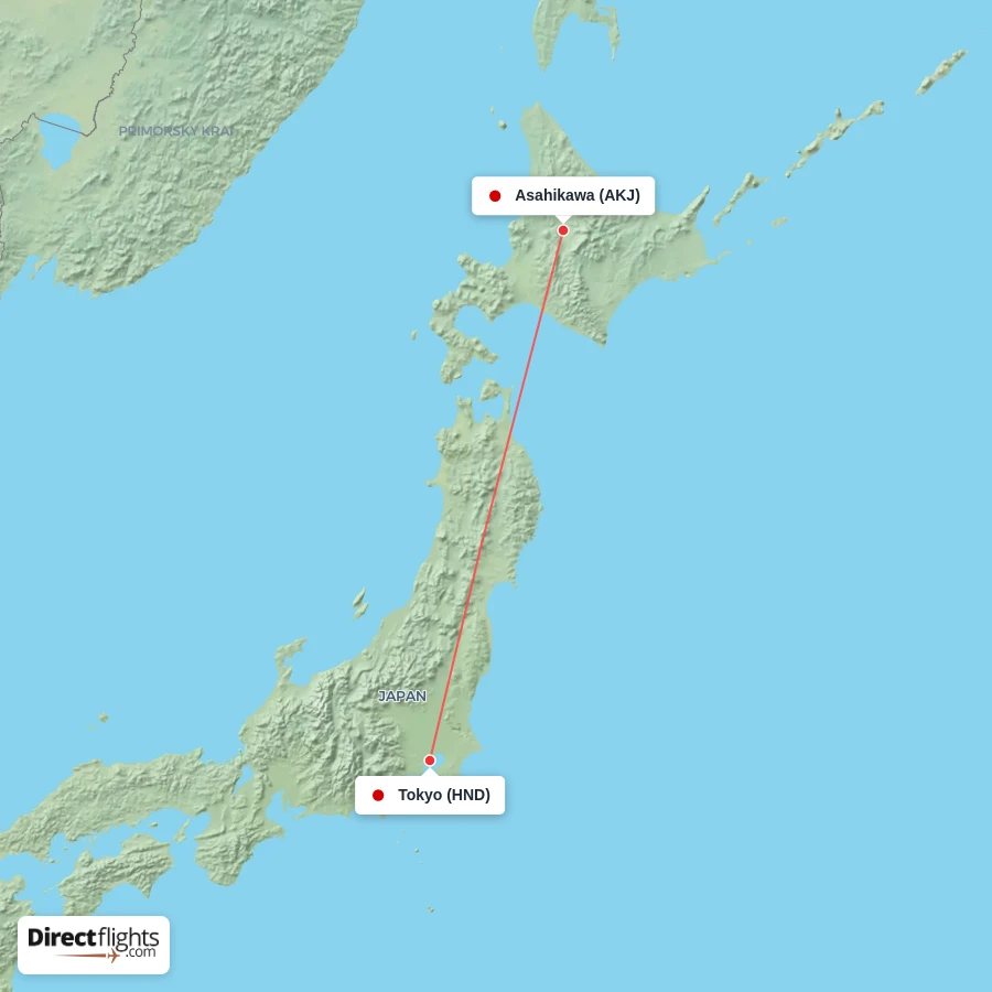 HND - AKJ route map