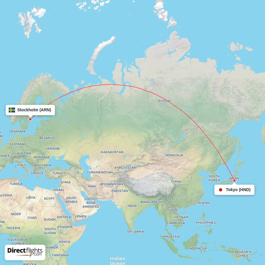 HND - ARN route map