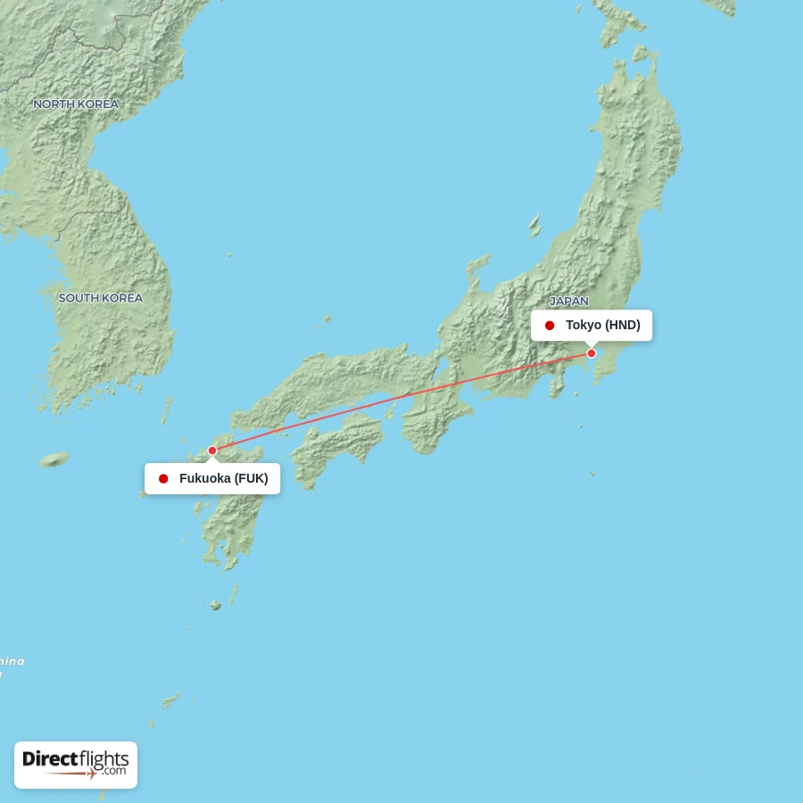 HND - FUK route map