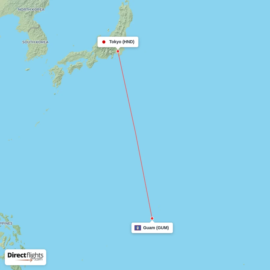 HND - GUM route map