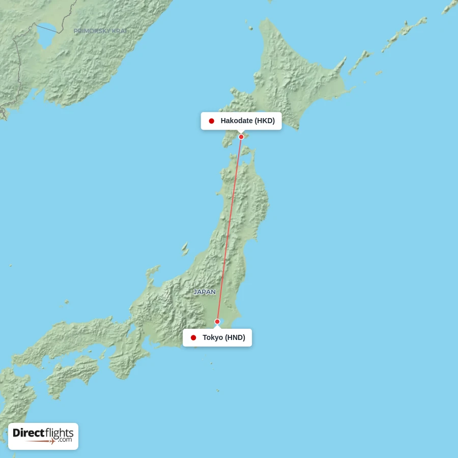 HND - HKD route map