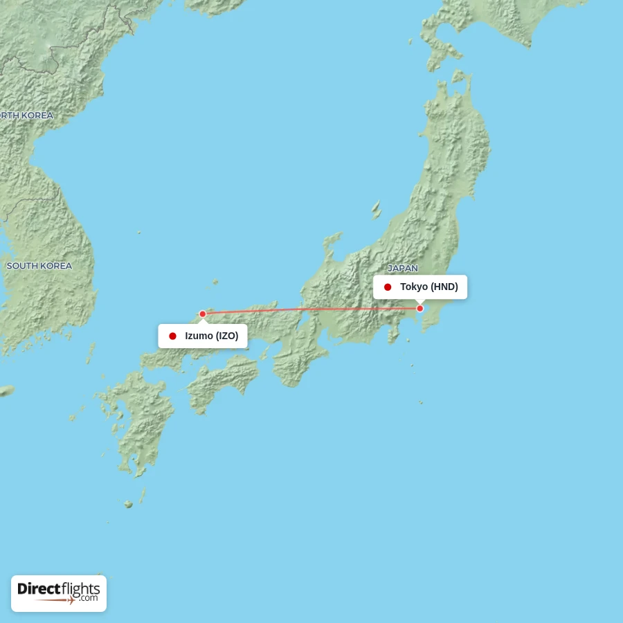 HND - IZO route map