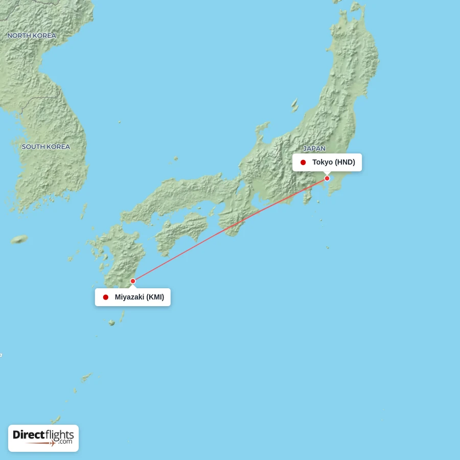HND - KMI route map