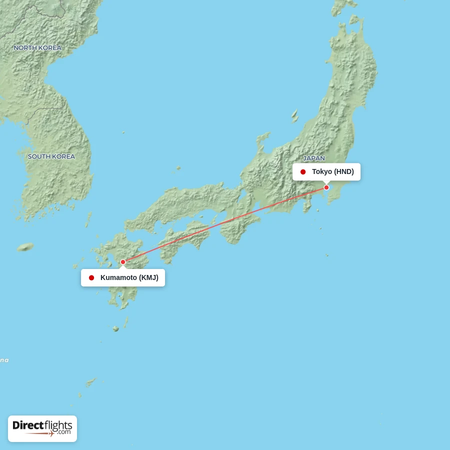 HND - KMJ route map