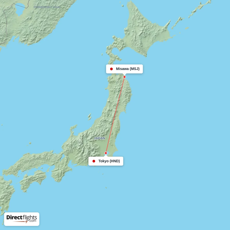 HND - MSJ route map