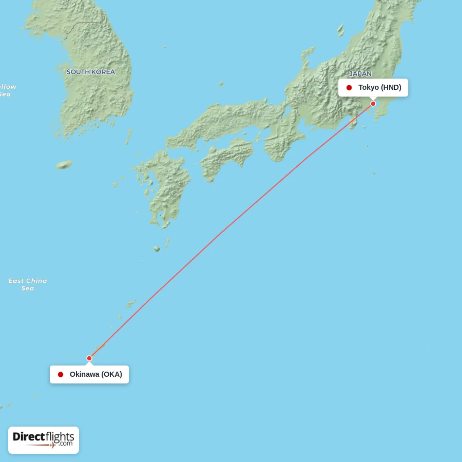 HND - OKA route map
