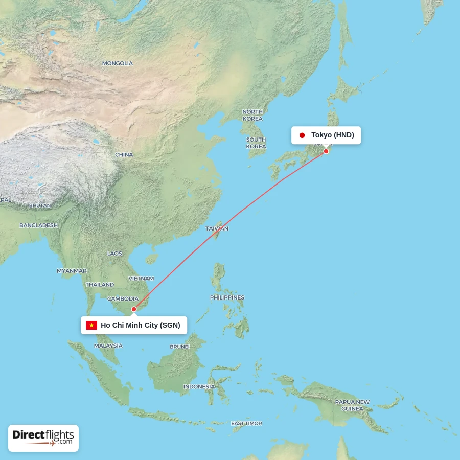 HND - SGN route map