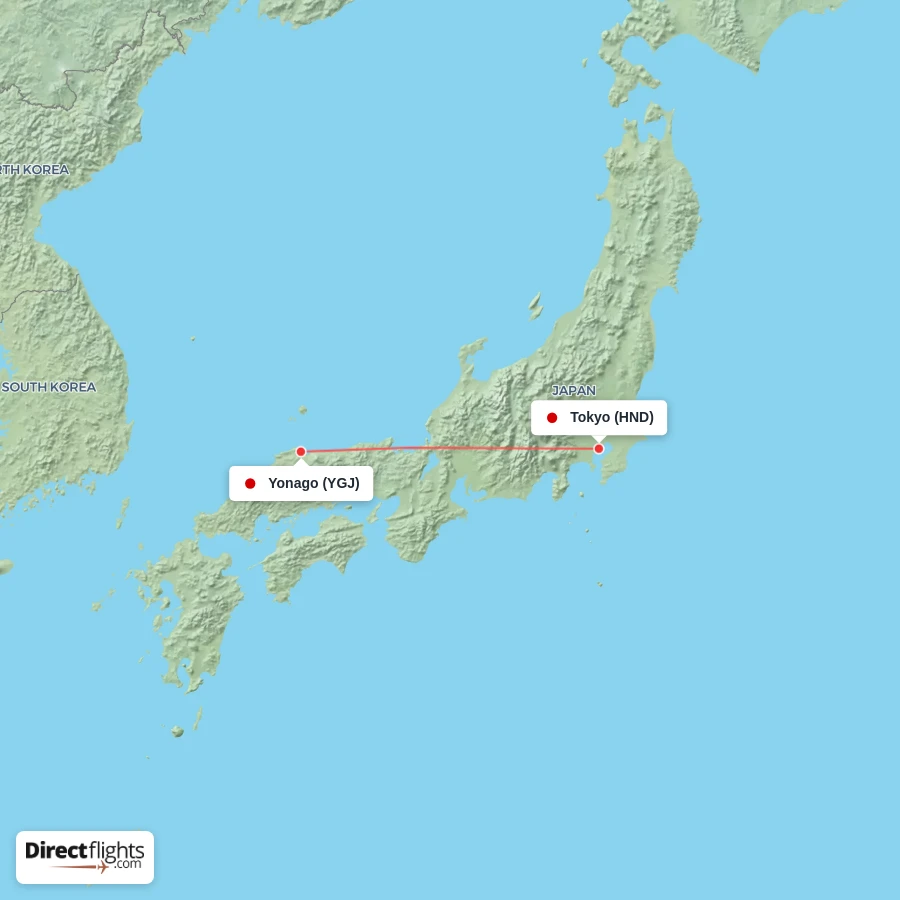 HND - YGJ route map