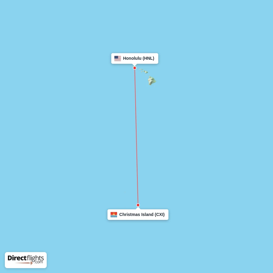 HNL - CXI route map