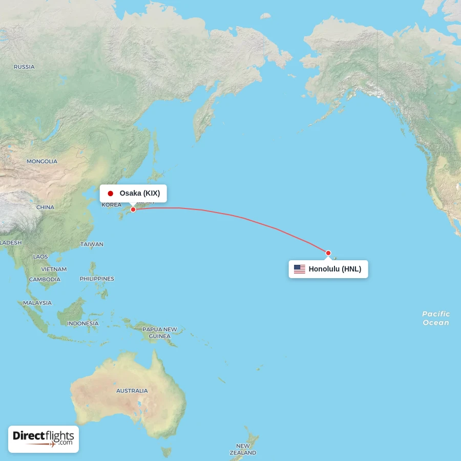Osaka walo ilayeki様 Direct flights from Honolulu to Osaka (HNL-KIX) - Directflights.com