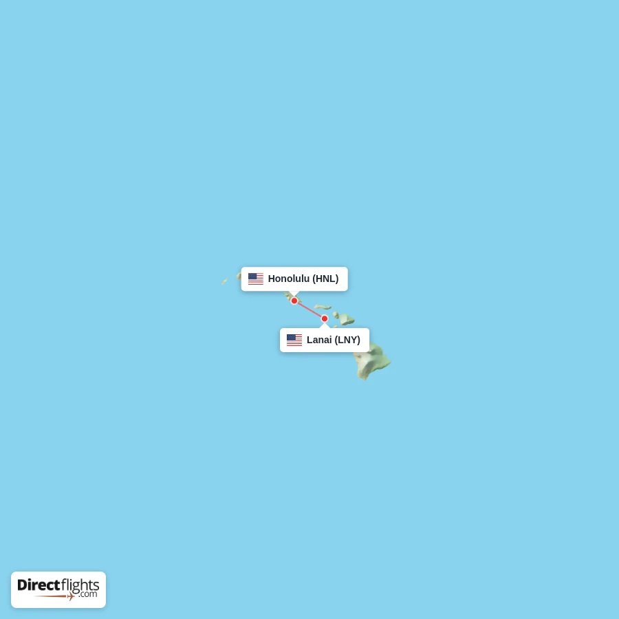 HNL - LNY route map