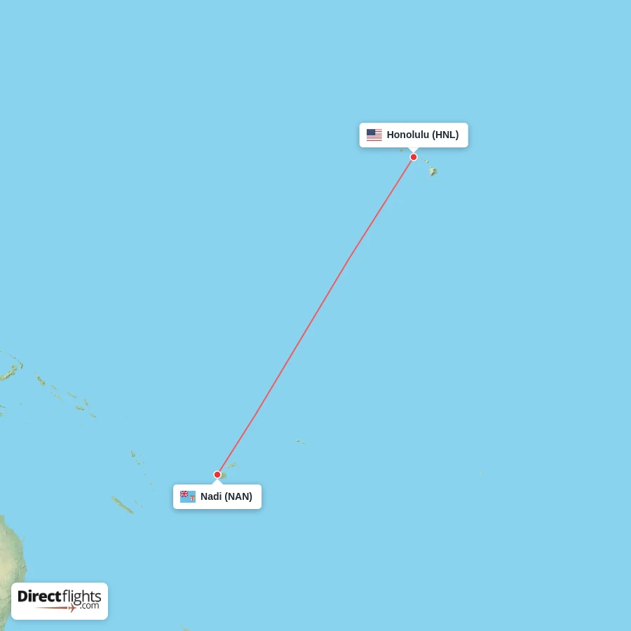 HNL - NAN route map
