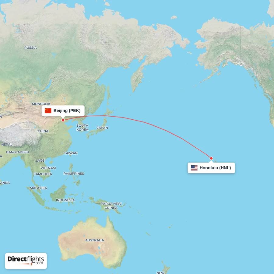 HNL - PEK route map