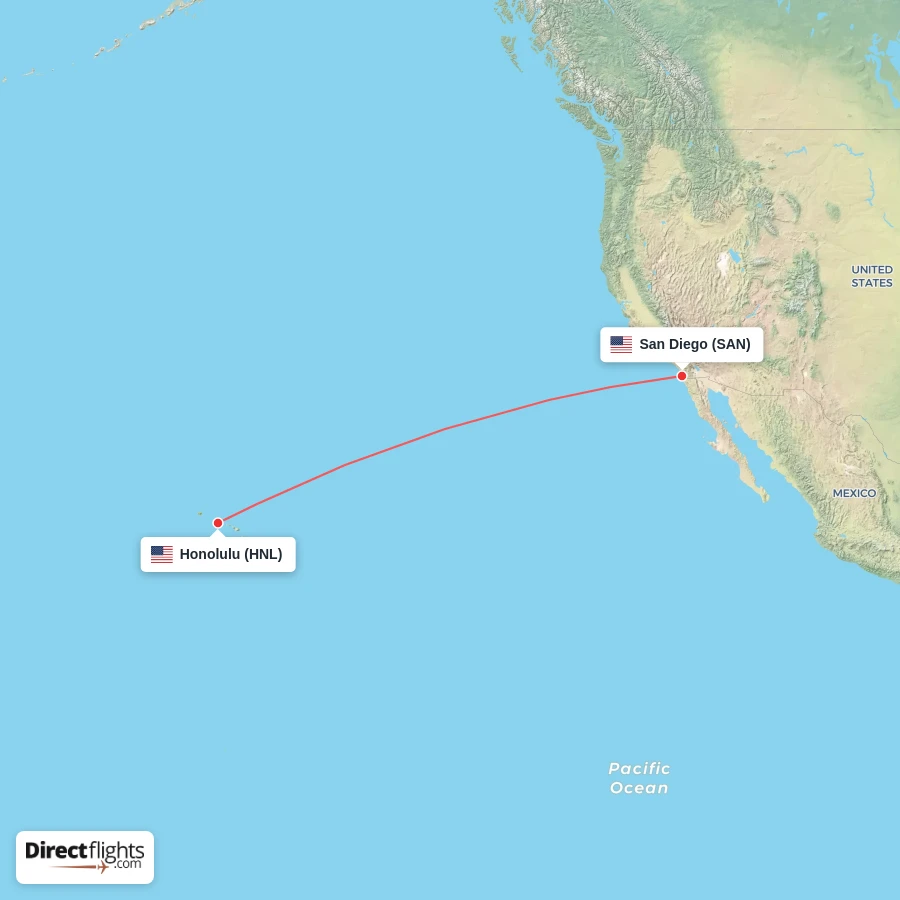 HNL - SAN route map