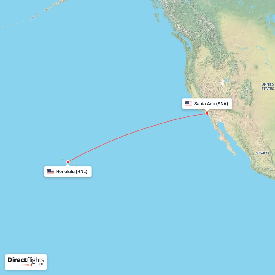 HNL - SNA route map