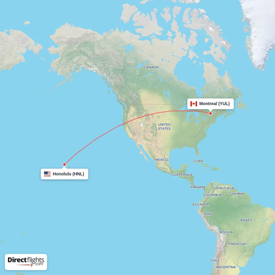 HNL - YUL route map
