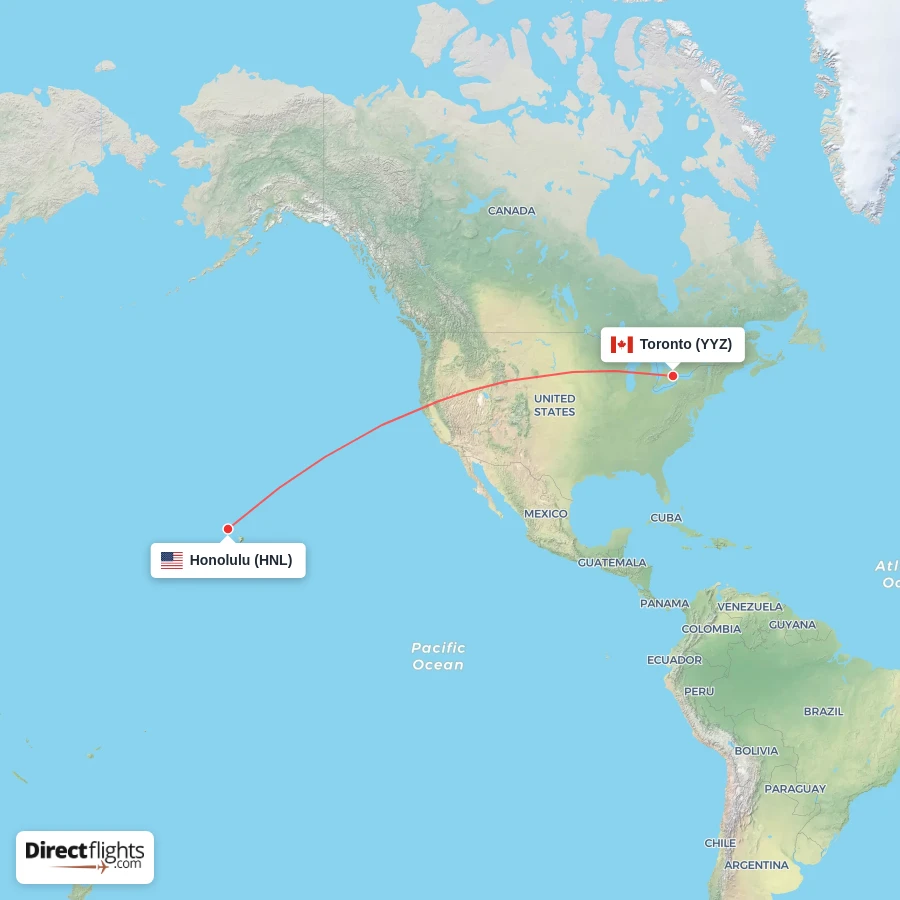 HNL - YYZ route map