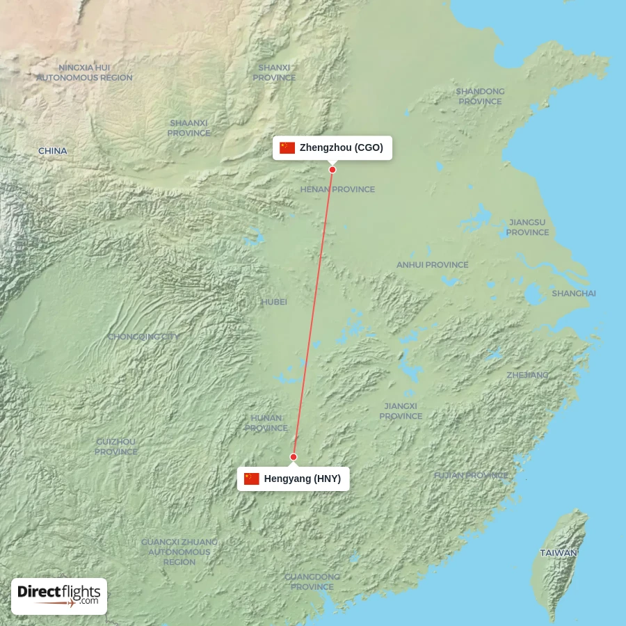 HNY - CGO route map