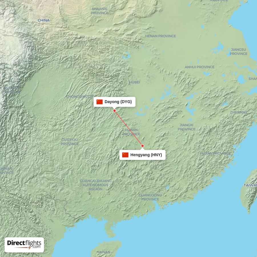 HNY - DYG route map