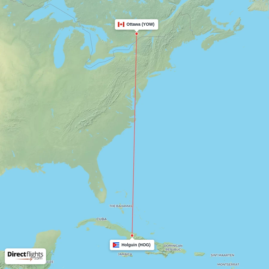 HOG - YOW route map