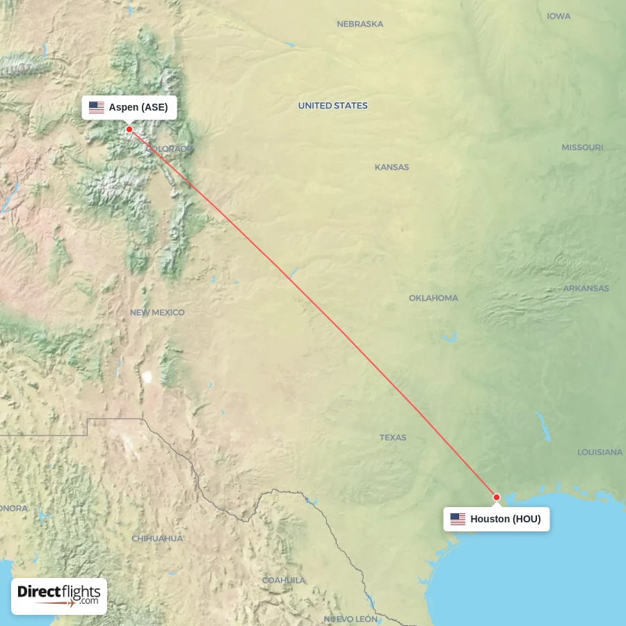 HOU - ASE route map